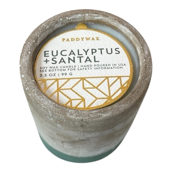 Lot of 3 PADDYWAX Eucalyptus Santal Soy Candle Concrete Base Scented Candle NWT - Picture 2 of 7
